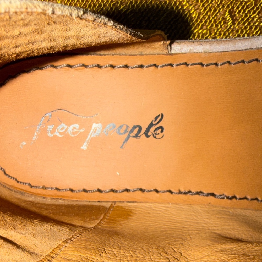 Free People Mont Blanc Tan Leather Slip-On Sandals | Boho Minimal - Picture 2 of 6
